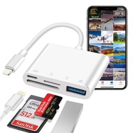 ADAPTÉR ČÍTAČKA KARIET IPHONE IPAD LIGHTNING 4v1 SD SDHC Micro SD SDHC TF ADAPTÉR ČÍTAČKA KARIET IPHONE IPAD LIGHTNING 4v1 SD SDHC Micro SD SDHC TF