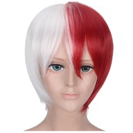 Parochňa červeno-biely ANIME cosplay Todoroki Shoto Parochňa červeno-biely ANIME cosplay Todoroki Shoto
