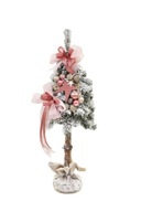 Vianočný stromček na zasneženom kolíčku zdobený ružami 80cm