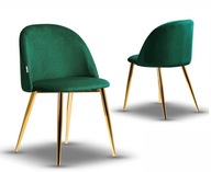 jedálenská stolička SOUL zelená/ zlatá noha