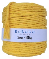 ŽLTÁ BAVLNENÁ Šnúrka PRE MACRAME 100m 5mm ŽLTÁ BAVLNENÁ Šnúrka PRE MACRAME 100m 5mm