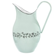 Zelený smaltovaný džbán na nápoje, kvetinový džbán, retro kvety, 2,5l