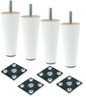Nohy Nohy 10 cm Drevená biela + sada plechu Nohy Nohy 10 cm Drevená biela + sada plechu