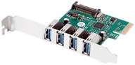 Ovládač PCI-Ex karta 4-portový USB 3.1 NÍZKY PROFIL