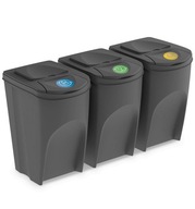 KOŠÍKY SORTIBOX 3X35L SEGREGAČNÉ NÁDOBY SIVÁ KOŠÍKY SORTIBOX 3X35L SEGREGAČNÉ NÁDOBY SIVÁ