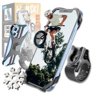 Otočný silikónový gumený držiak na telefón, smartfón, bicykel + kľúč Otočný silikónový gumený držiak na telefón, smartfón, bicykel + kľúč