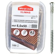 Nerezové podperné skrutky na terasu 5x50mm 100ks Nerezové podperné skrutky na terasu 5x50mm 100ks