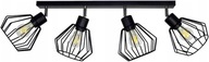 Stropné svietidlo čierne 4 stropné diamantové brilantné Edison Wire Loft LED E27 Stropné svietidlo čierne 4 stropné diamantové brilantné Edison Wire Loft LED E27