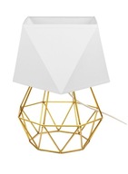 Nočná lampa, zlatý rám, biele diamantové tienidlo Nočná lampa, zlatý rám, biele diamantové tienidlo