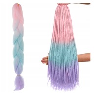 Syntetické vlasy Soulima 60 cm ombre fialová ružová modrá animácie Syntetické vlasy Soulima 60 cm ombre fialová ružová modrá animácie
