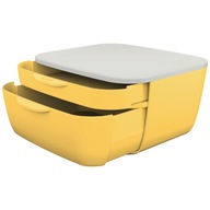 Útulný úložný box Leitz s 2 zásuvkami žltý