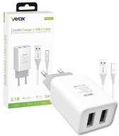 2 x nástenná nabíjačka USB typu C + kábel Vayox 2 x nástenná nabíjačka USB typu C + kábel Vayox