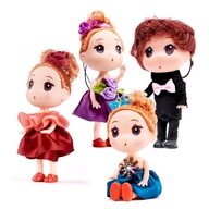 Sada bábik 3 dievčatká a 1 chlapec 4ks 12cm