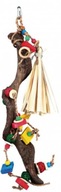 Drevená hračka Trixie s farebnými prírodnými popruhmi pre vtáčiky, 56 cm