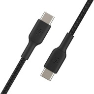 Pletený USB-C USB-C kábel 1m čierny Pletený USB-C USB-C kábel 1m čierny