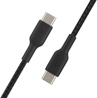 Pletený USB-C USB-C kábel 1m čierny