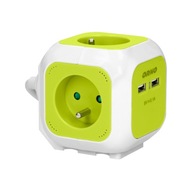 4-cestný predlžovací kábel Cube s 2xUSB nabíjačkou, 1,4 m