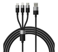 Kábel Baseus USB - microUSB / USB-C / Lightning kábel 1,2 metra Čierny