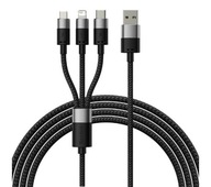 Kábel Baseus USB - microUSB / USB-C / Lightning kábel 1,2 metra Čierny Kábel Baseus USB - microUSB / USB-C / Lightning kábel 1,2 metra Čierny