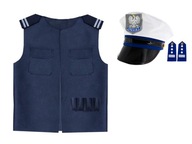 KOSTÝM POLICAJTA POLICAJT VESTA 146-158 4 kusy KOSTÝM POLICAJTA POLICAJT VESTA 146-158 4 kusy