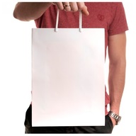 Reklamné darčekové tašky A4 tašky, biele laminované 24x9x32cm