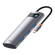 HUB 7v1 Baseus Metal Gleam USB-C na USB-C PD / 3x USB-A / HDMI / SD TF