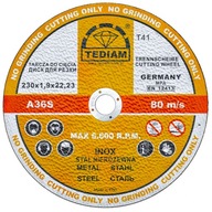 METAL-INOX REZNÉ KOTOUČE 230 x 1,9 TEDIAM 2v1