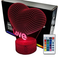 Nočná lampa Heart love 3D LED LAMP Nočná lampa Heart love 3D LED LAMP