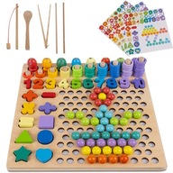 Drevené korálkové puzzle pre deti ako darček.Edukačná hračka