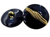 Dekoratívne gombíky Veľkoobchod 144 kusov čierna/zlato K720 25 mm 15015 Dekoratívne gombíky Veľkoobchod 144 kusov čierna/zlato K720 25 mm 15015