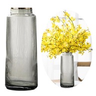 Moderné sklenené krištáľové vázy Hydroponics Grey 30cm