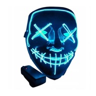 Halloweenska LED ICE BLUE maska
