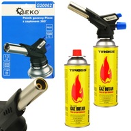 PLYNOVÝ HORÁK NA SPÁJKOVANIE LUTLAMPY PIEZO + 2x PLYN PLYNOVÝ HORÁK NA SPÁJKOVANIE LUTLAMPY PIEZO + 2x PLYN