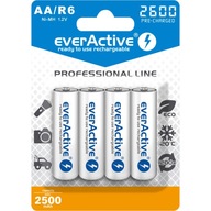 4x everActive AA LR6 R6 Ni-MH 2600mAh batérie 4x everActive AA LR6 R6 Ni-MH 2600mAh batérie