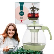 Altom Design Aroma sklenená kanvica s čajovým lúhom, zelená, 2,3 l Altom Design Aroma sklenená kanvica s čajovým lúhom, zelená, 2,3 l