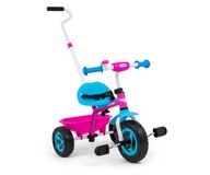 Turbo Candy ružový trojkolesový bicykel Milly Mally s rukoväťou pre deti