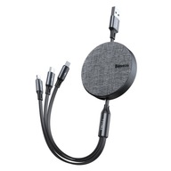 Baseus Fabric 3v1 navíjací kábel 35-120cm USB micro/Lightning/USB-C 3,5A Baseus Fabric 3v1 navíjací kábel 35-120cm USB micro/Lightning/USB-C 3,5A