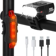 LED LAMPA NA BICYKEL PREDNÁ 1000 LUMENOV USB + ZADNÁ LED LAMPA NA BICYKEL PREDNÁ 1000 LUMENOV USB + ZADNÁ