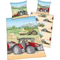 Flanelová obliečka 140x200 Tractor Field Grain Village hrejivá detská obliečka na vankúš Flanelová obliečka 140x200 Tractor Field Grain Village hrejivá detská obliečka na vankúš