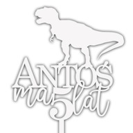 VRCH NA NARODENINOVEJ TORTE DINOSAUR TREX, BIELE PÍSOM VRCH NA NARODENINOVEJ TORTE DINOSAUR TREX, BIELE PÍSOM
