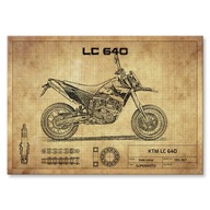 KTM LC 640 darček L kovový plagát KTM LC 640 darček L kovový plagát