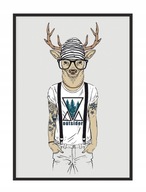 OBRAZOVÝ PLAGÁT V RÁME 33x43 cm Deer Hipster P1537 OBRAZOVÝ PLAGÁT V RÁME 33x43 cm Deer Hipster P1537