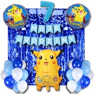 Sada 7 narodeninových dekorácií Pokémon Pikachu Balloons Sada 7 narodeninových dekorácií Pokémon Pikachu Balloons