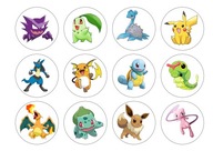POKEMON Cupcakes tortová fondánová potlač POKEMON Cupcakes tortová fondánová potlač