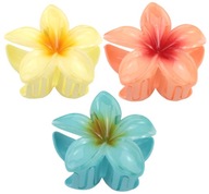Spona do vlásenky veľká 8 cm HAWAIIAN FLOWER PLUMERIA 3 DIELS set Spona do vlásenky veľká 8 cm HAWAIIAN FLOWER PLUMERIA 3 DIELS set