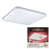 Štvorcové stropné svietidlo ADIS D LED senzor, silné 20W