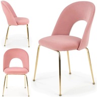 Zamatová stolička do obývačky 583C s nohami z ružového zlata