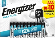 20x ENERGIZER Max Plus batéria LR03 AAA R3 EP92 1,5V 20x ENERGIZER Max Plus batéria LR03 AAA R3 EP92 1,5V