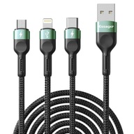 ESSAGER USB kábel 3v1 MICRO TYP-C LIGHTNING 3A