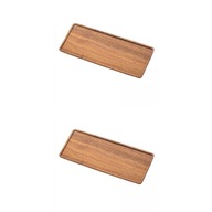Prettyia 2x drevený veľký obdĺžnikový servírovací podnos
